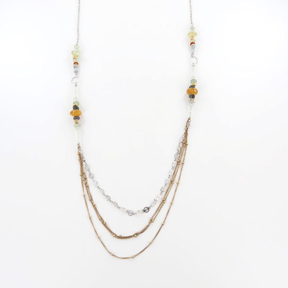 NKL LONG HESSONITE MIX NECKLACE