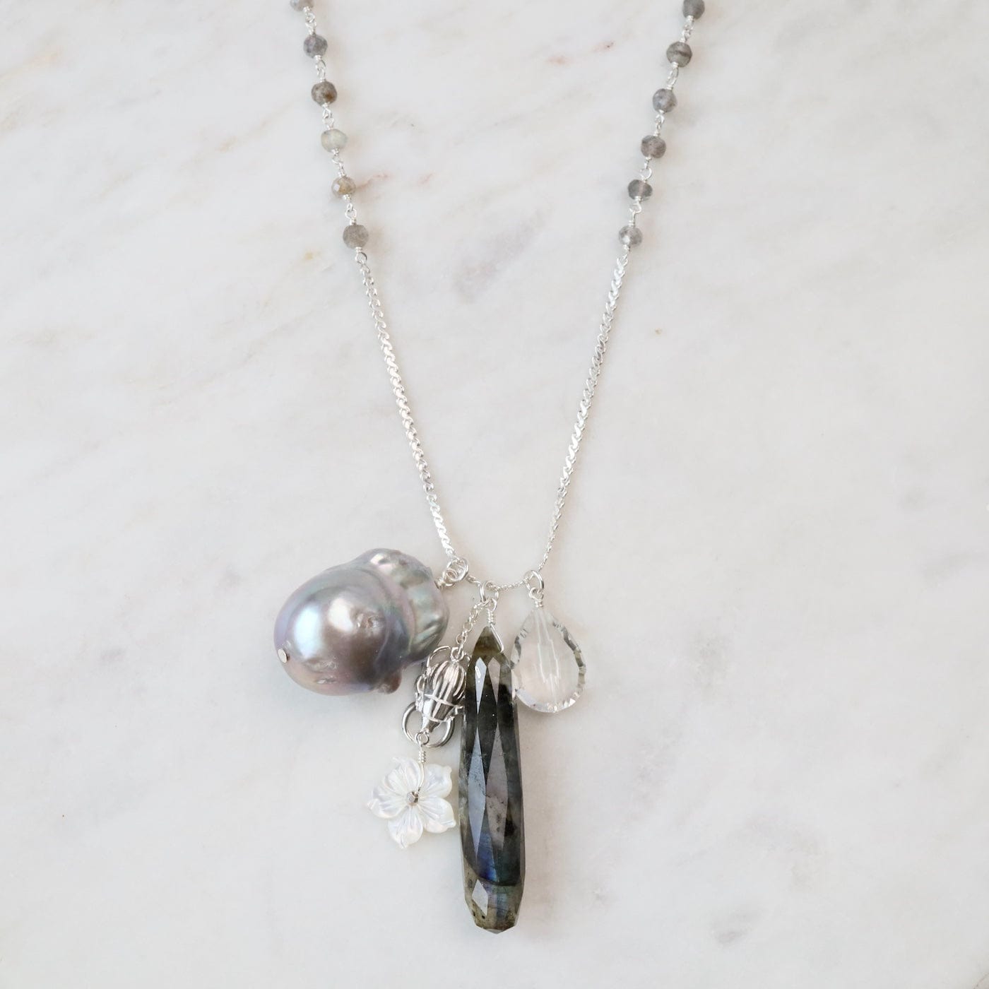 String Long Chain Necklace In Silver - Sara Robertsson Jewellery