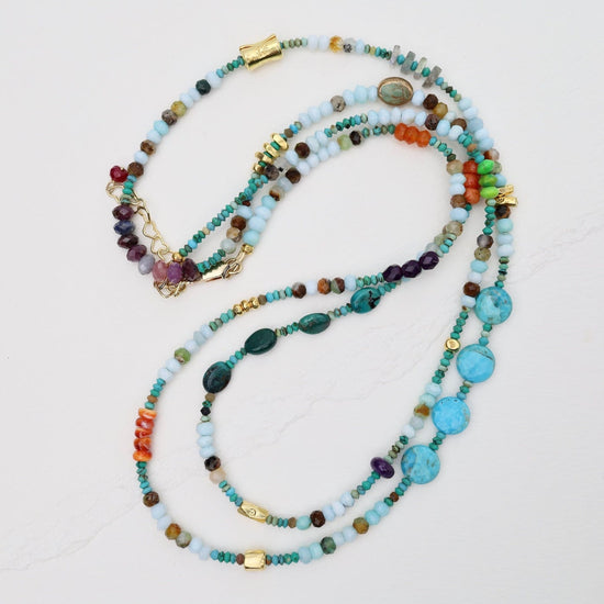 Load image into Gallery viewer, NKL Long Opal Circus Train Necklace
