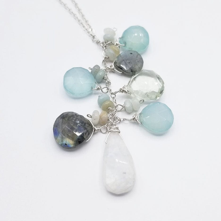 
                      
                        NKL Long Sterling Silver & Moonstone Chalcedony Stone Drop
                      
                    