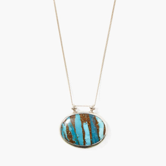 NKL Long Turquoise Oval Necklace