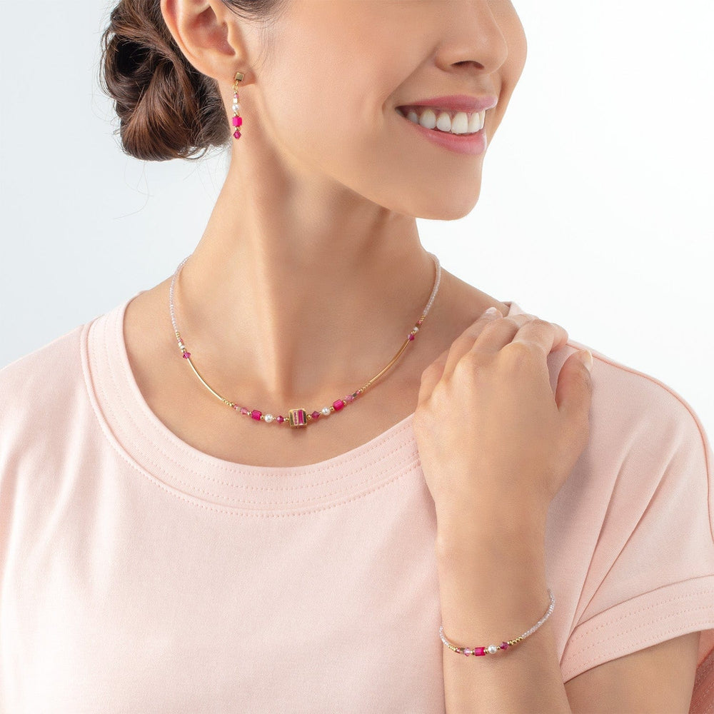 NKL Magenta Square Necklace