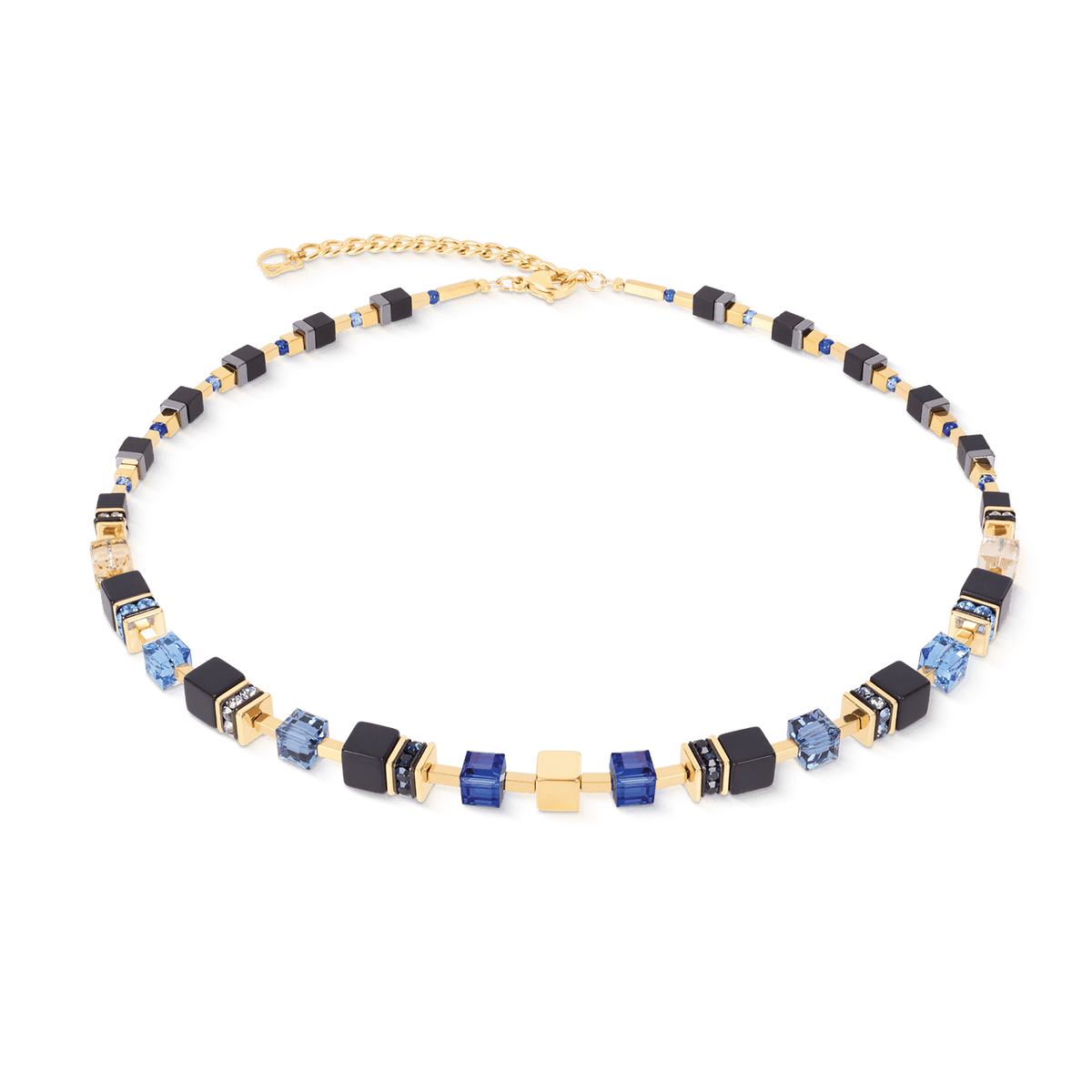 NKL Midnight Blue Geo Cube Precious Classic Necklace