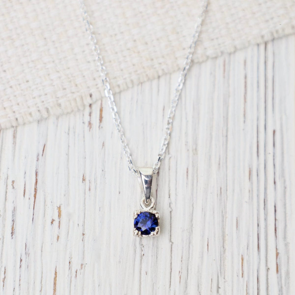 NKL Mini Synthetic Sapphire Pendant Necklace