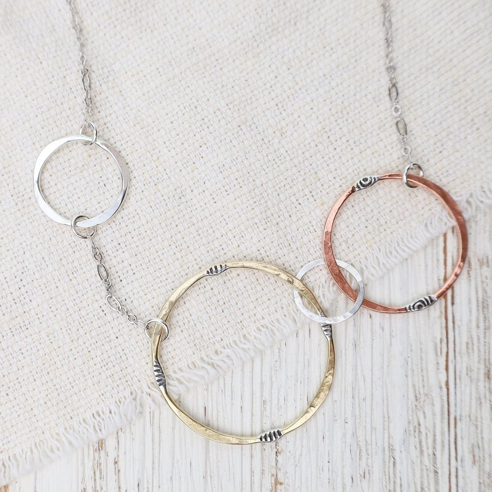 NKL Mixed Metals Random Circles Necklace