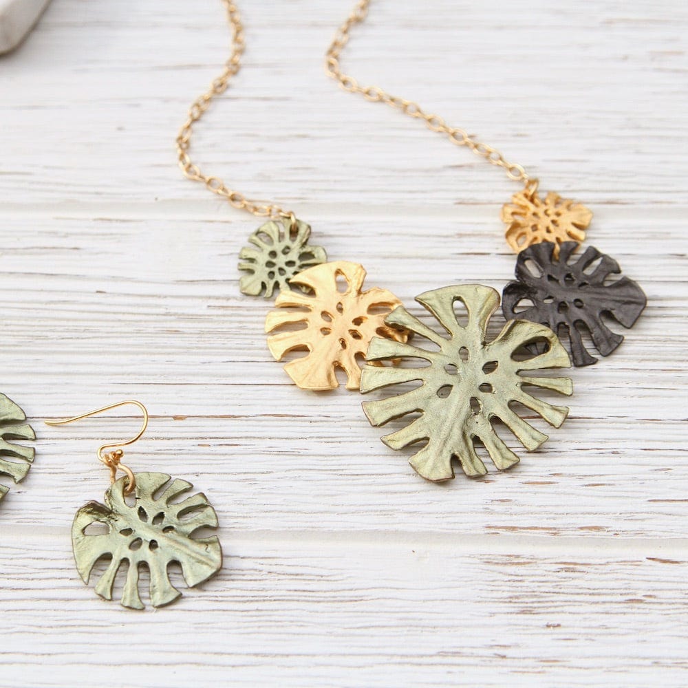 monstera jewelry Monstera Necklace