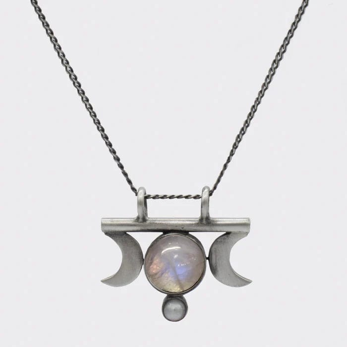 
                      
                        NKL Moon Goddess Amulet with Moonstone & Pearl Necklace
                      
                    