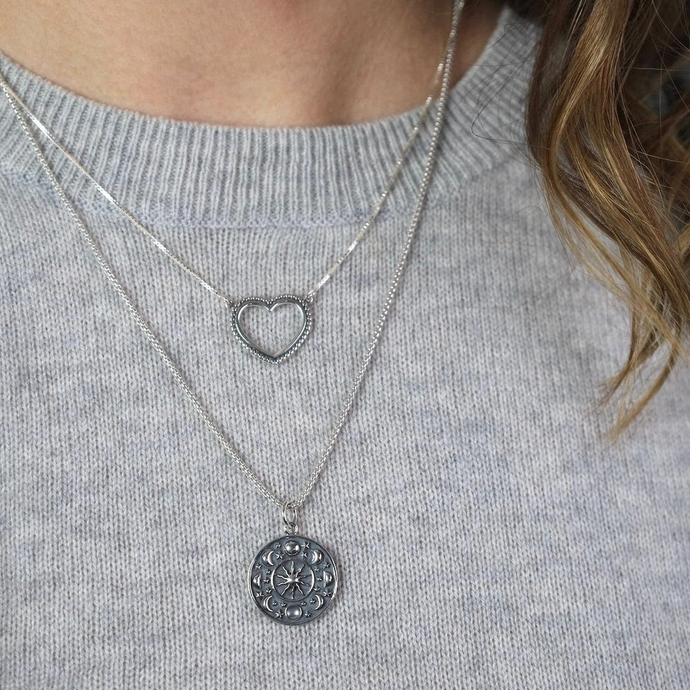 NKL Moon Phase Disc Pendant Necklace