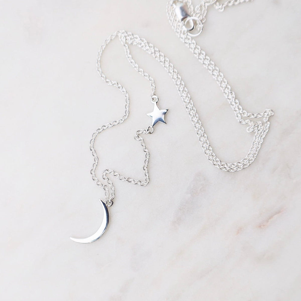 NKL Moon & Star Necklace - Sterling Silver