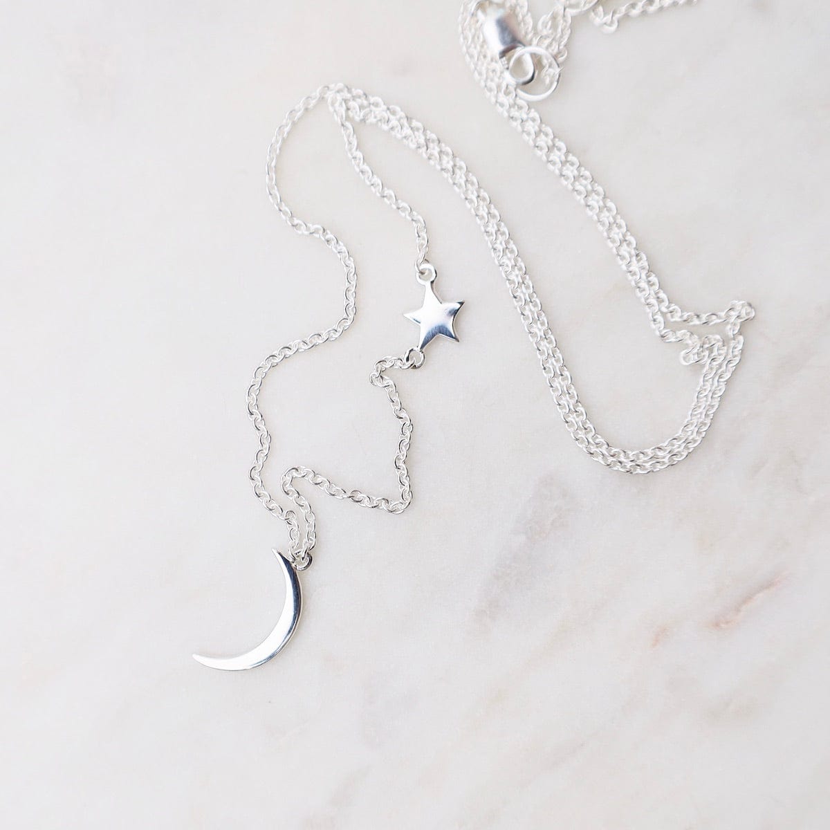 NKL Moon & Star Necklace - Sterling Silver