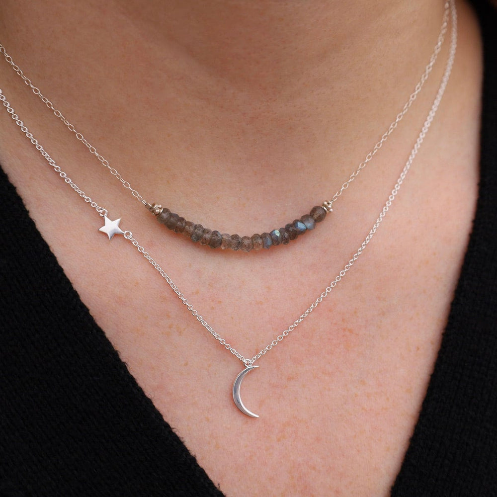 NKL Moon & Star Necklace - Sterling Silver