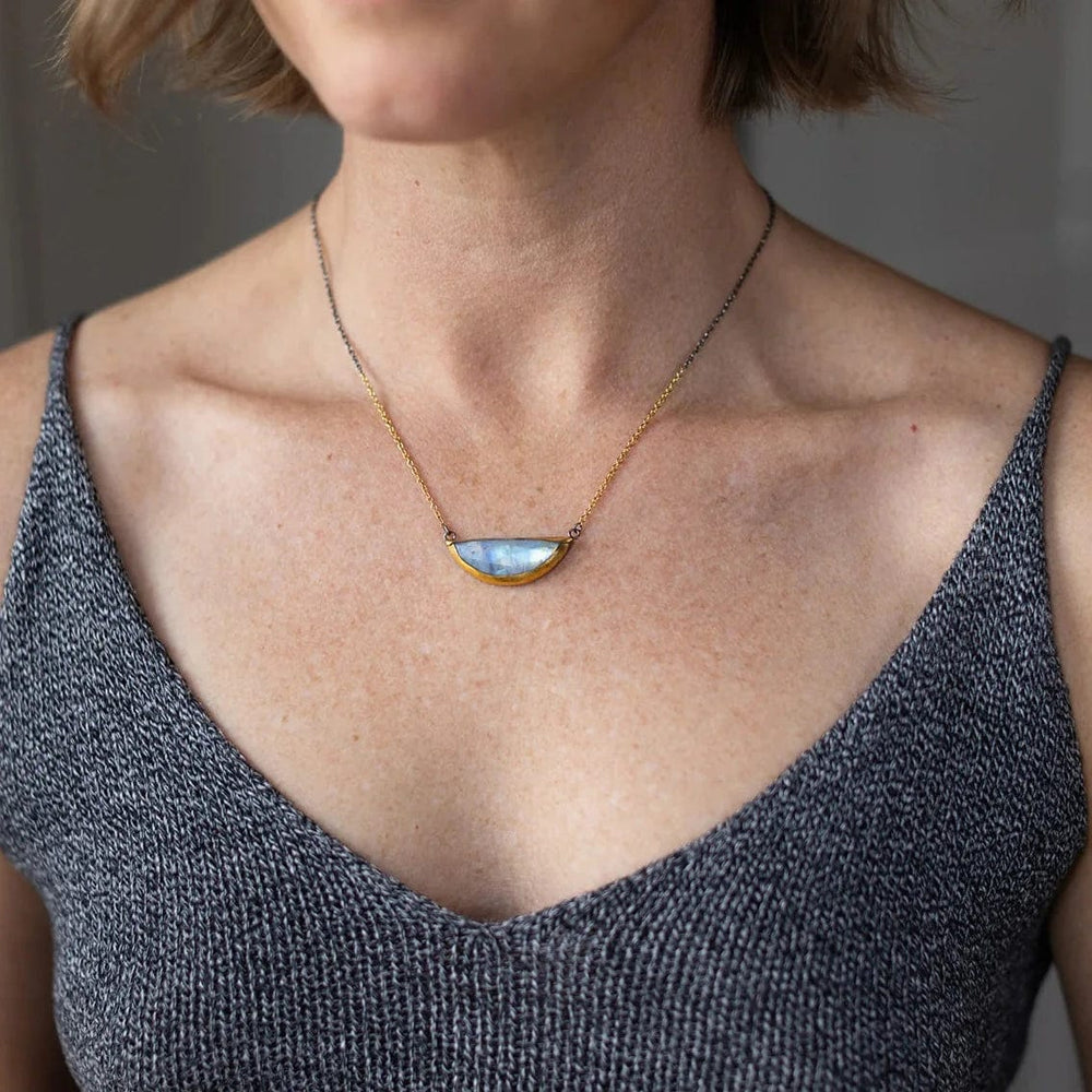 
                      
                        NKL Moonstone Crescent Split Necklace
                      
                    