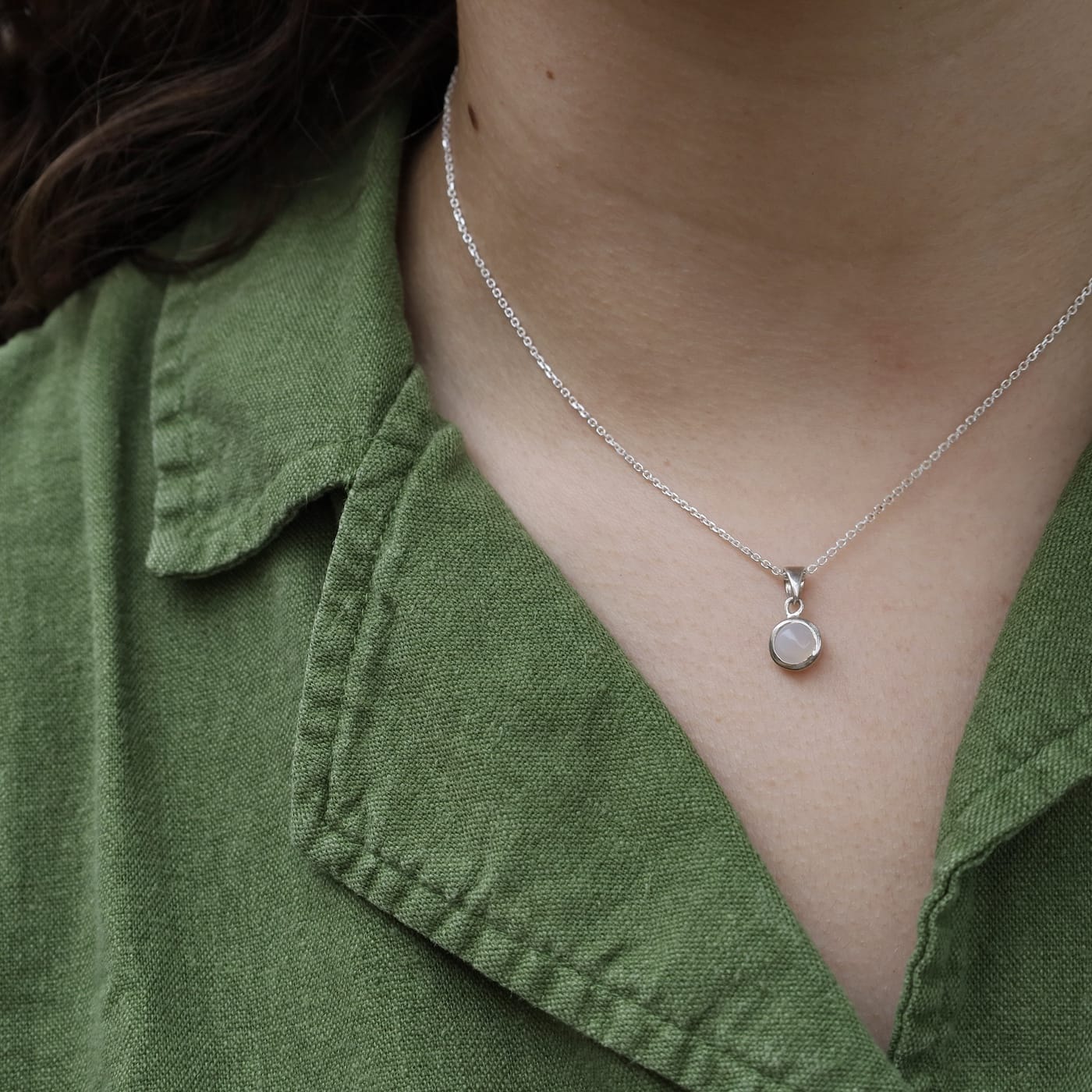 NKL Moonstone Dot Pendant Necklace