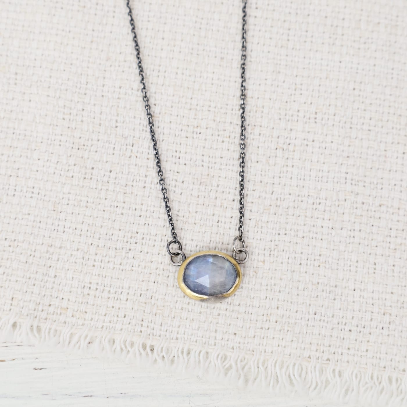 NKL Moonstone Petite Crescent Rim Necklace