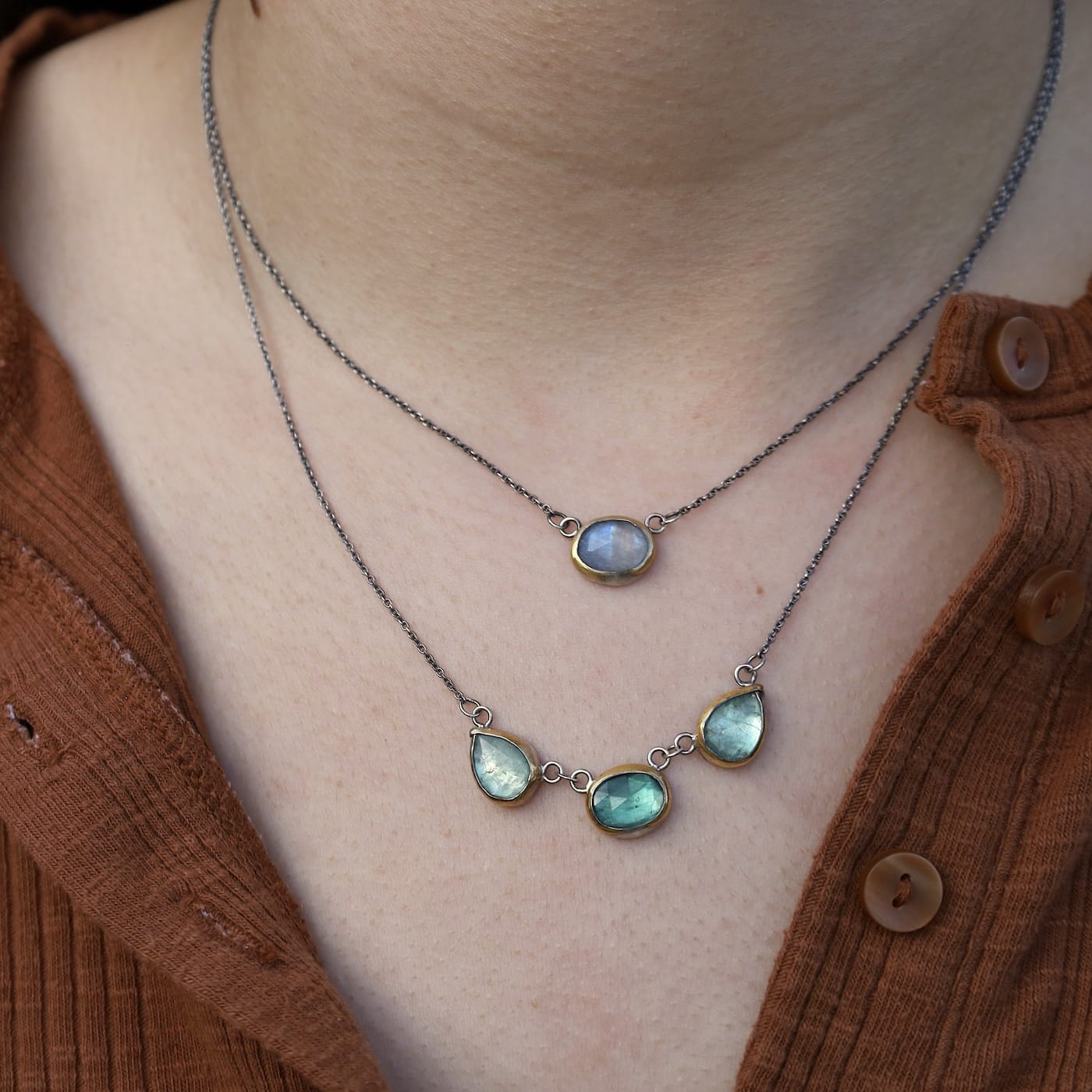 NKL Moonstone Petite Crescent Rim Necklace