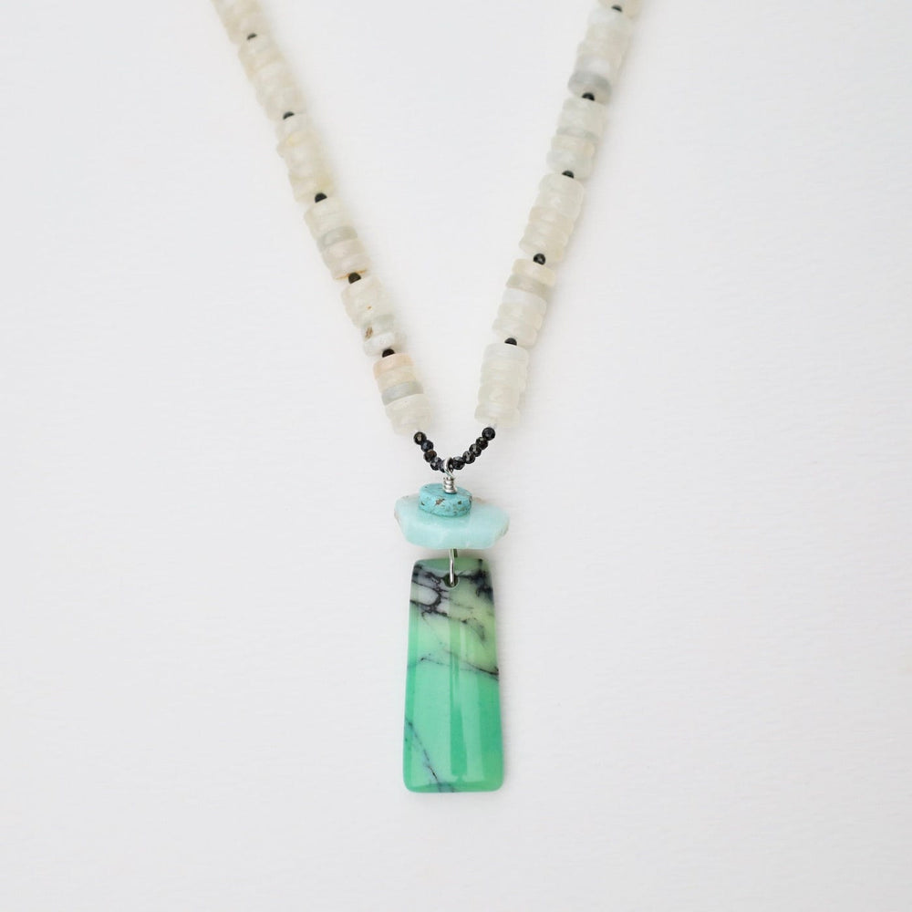 
                      
                        NKL Moonstone with Chrysophase Necklace
                      
                    