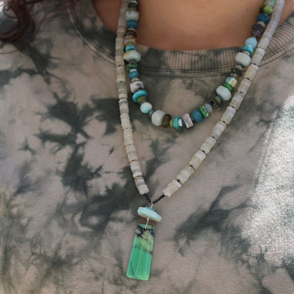 
                      
                        NKL Moonstone with Chrysophase Necklace
                      
                    