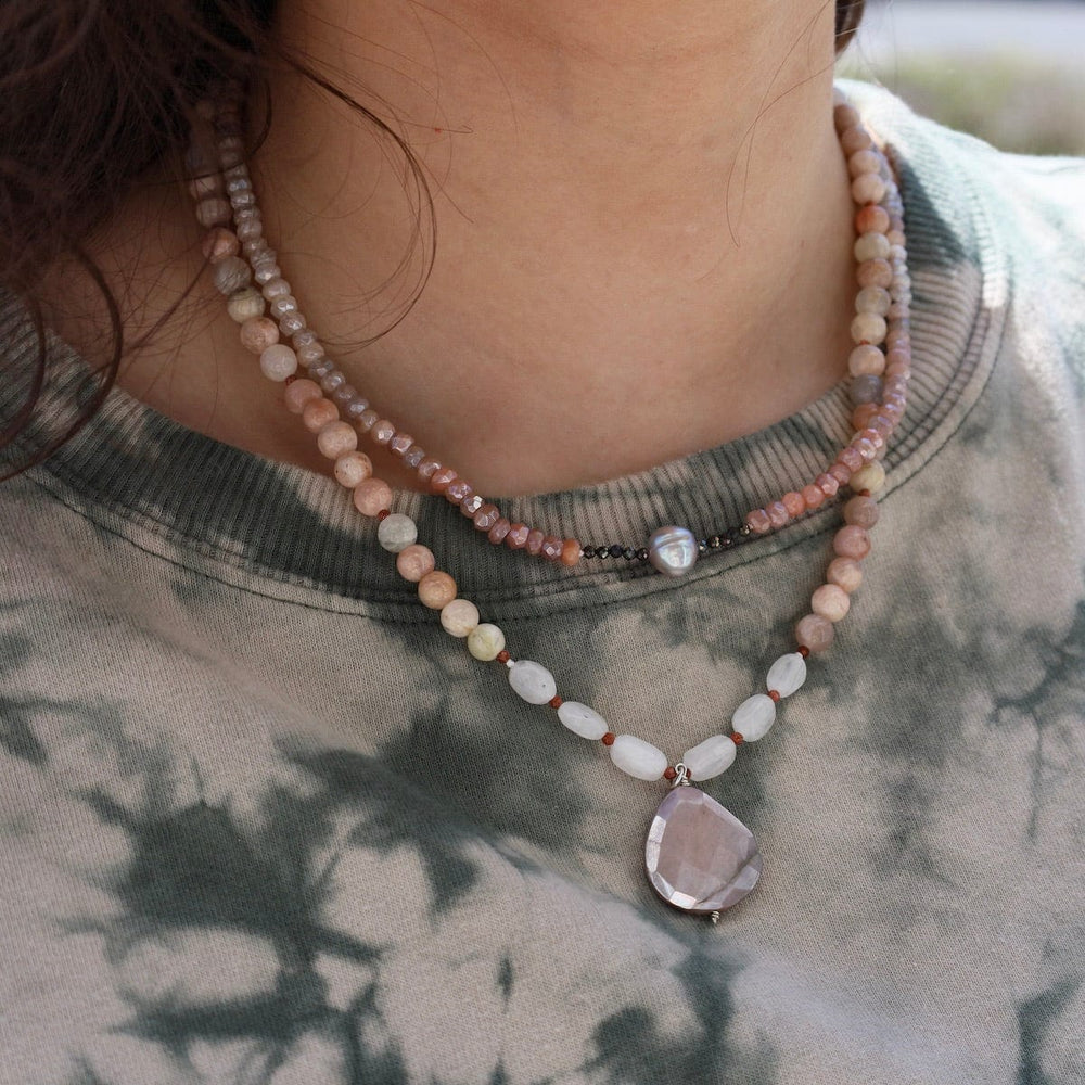 
                      
                        NKL Moonstone with Grey Pearl Necklace
                      
                    