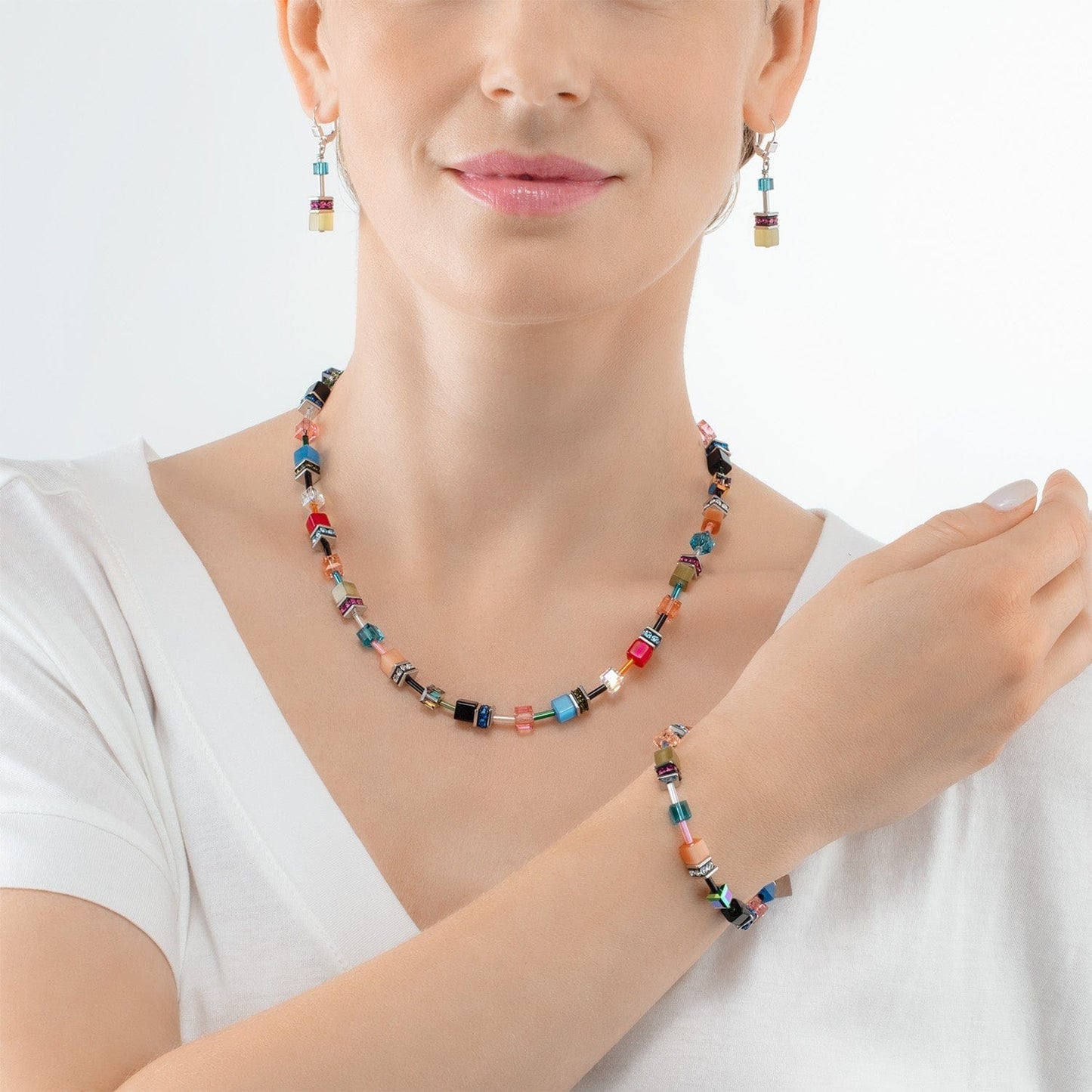 NKL Multicolor GeoCube Iconic Necklace