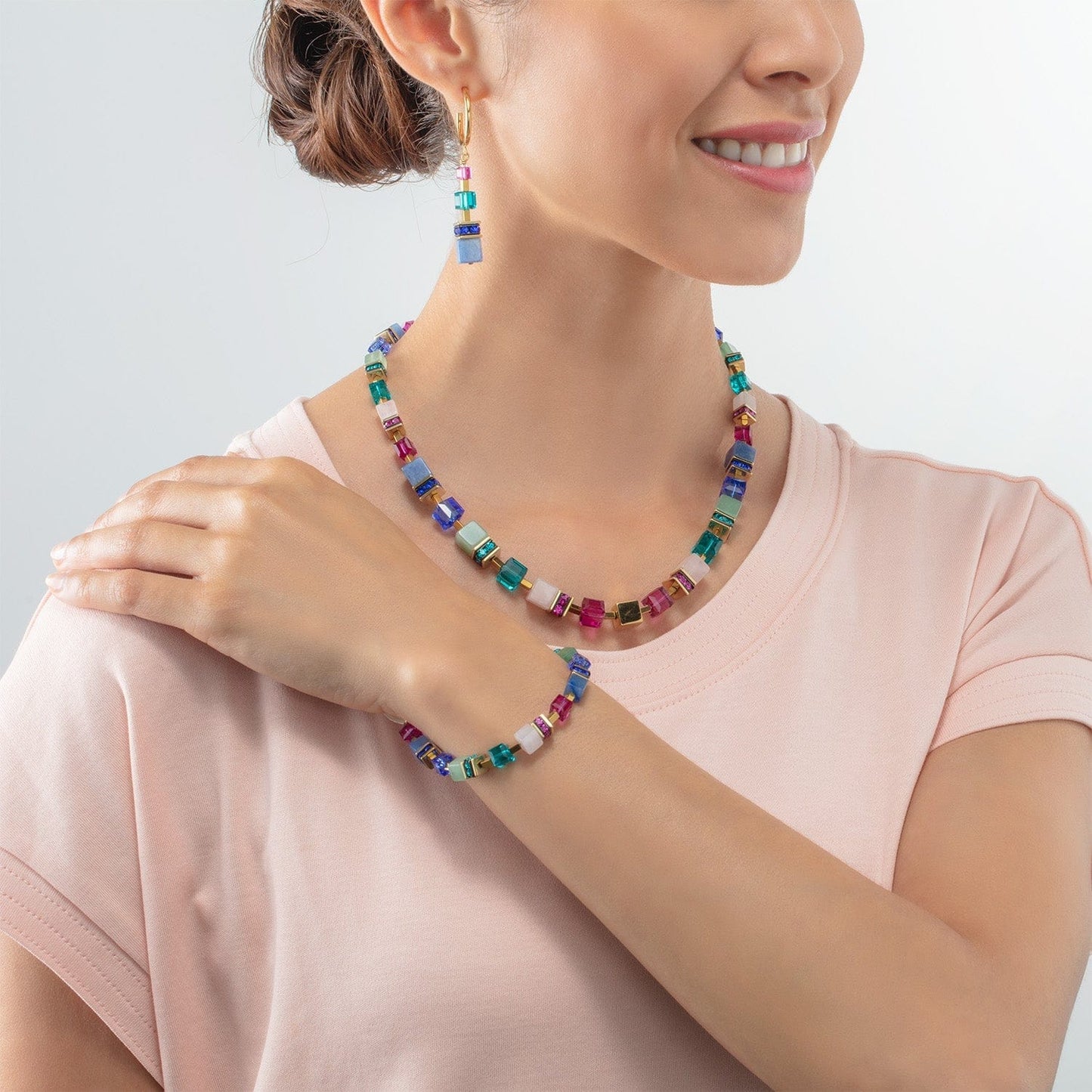 NKL Multicolor Precious GeoCube Iconic Necklace