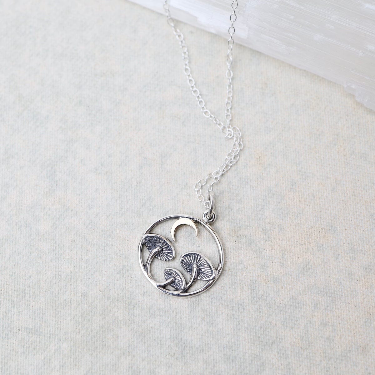 NKL Mushroom and Moon Pendant Necklace