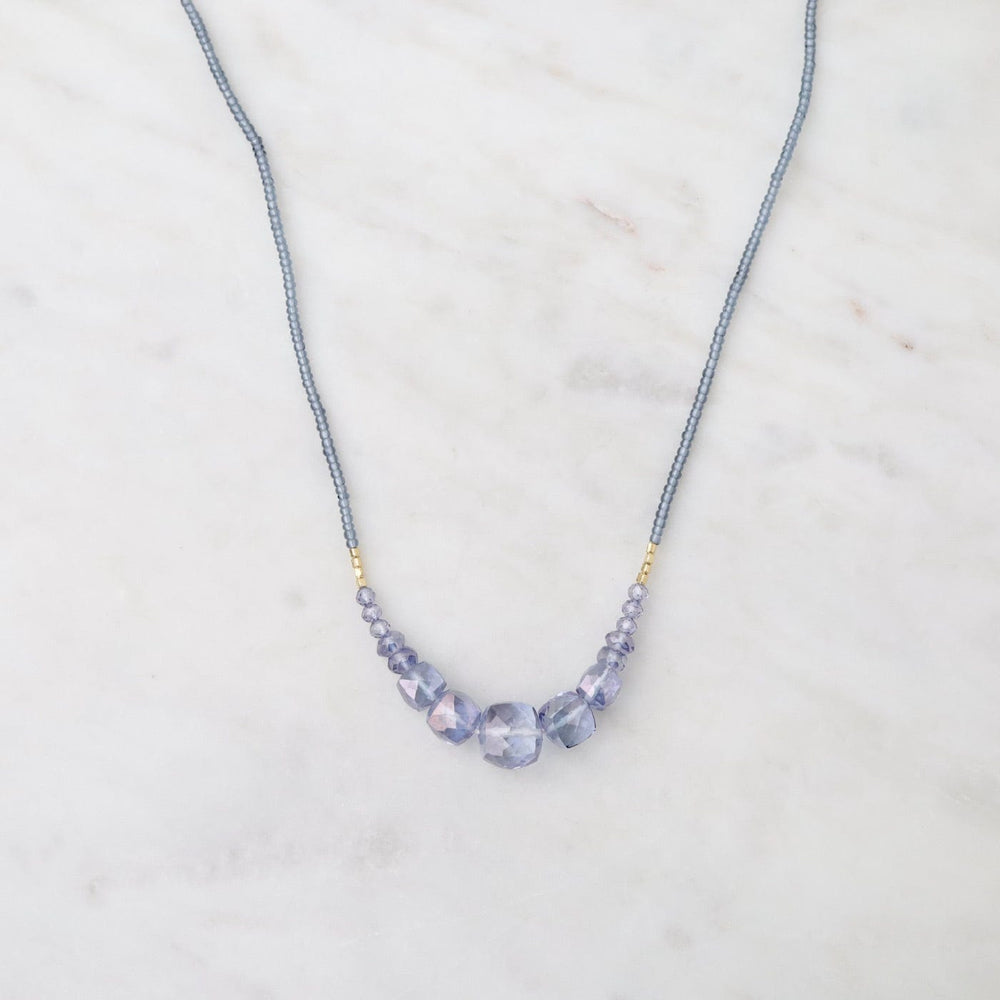 
                      
                        NKL Mystic Quartz Cubes & Tiny Grey Seed Bead Necklace
                      
                    