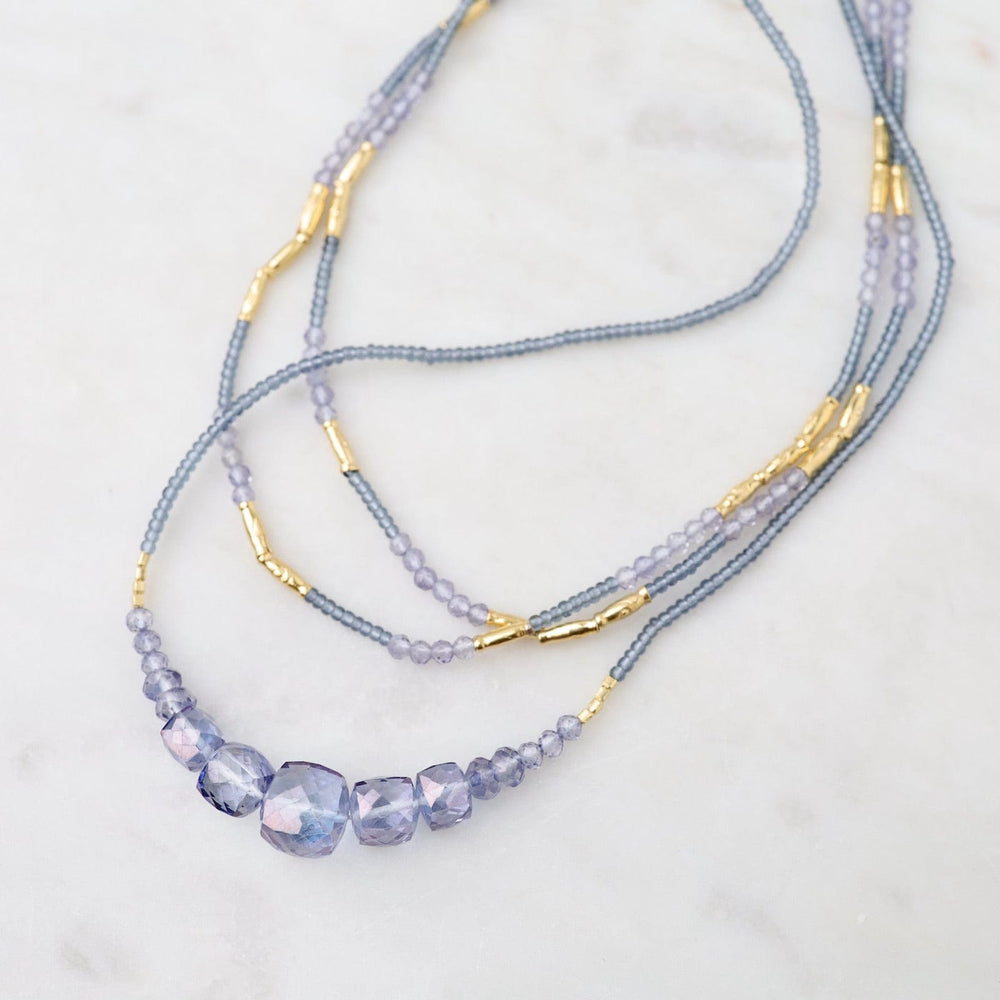 
                      
                        NKL Mystic Quartz Cubes & Tiny Grey Seed Bead Necklace
                      
                    