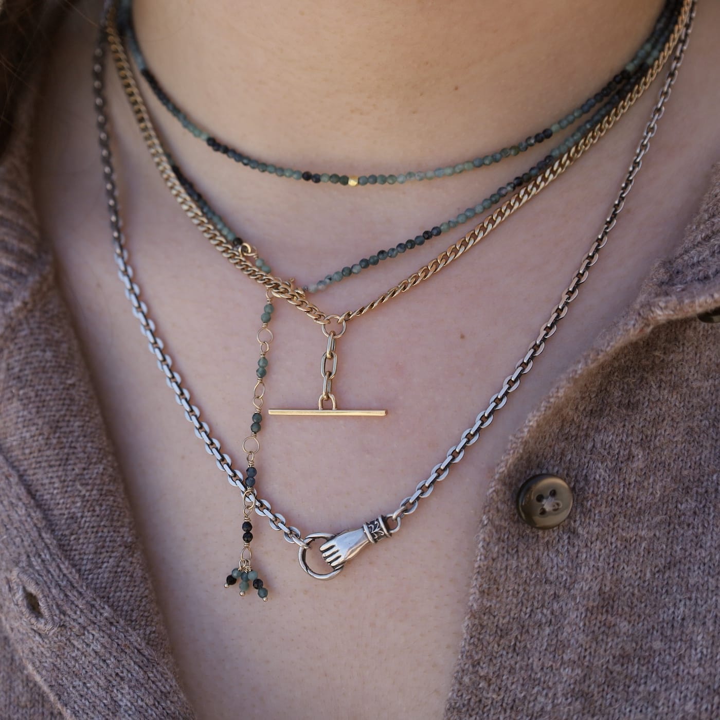 NKL "Never Let Go" Horizontal Sterling Necklace