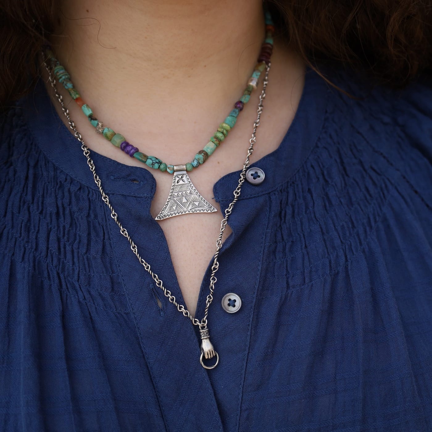 NKL "Never Let Go" Vertical Sterling Necklace 20" -Ple