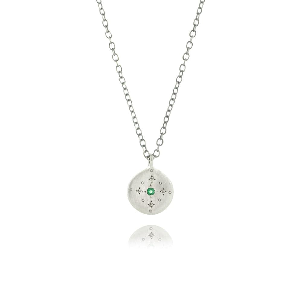NKL New Moon Charm Pendant In Emerald