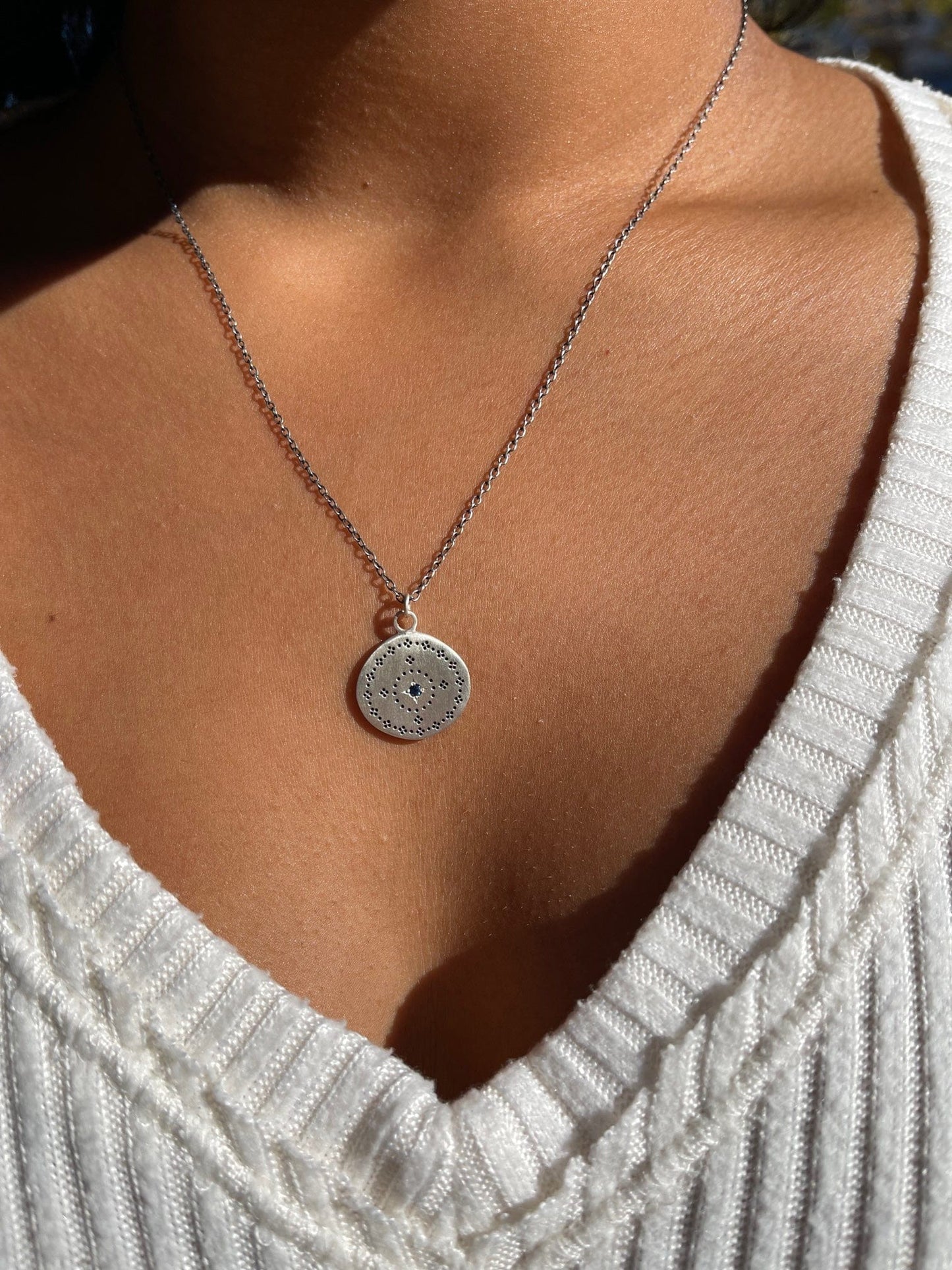Lab-Created Sapphire Diamond Accents Sterling Silver Necklace | Kay