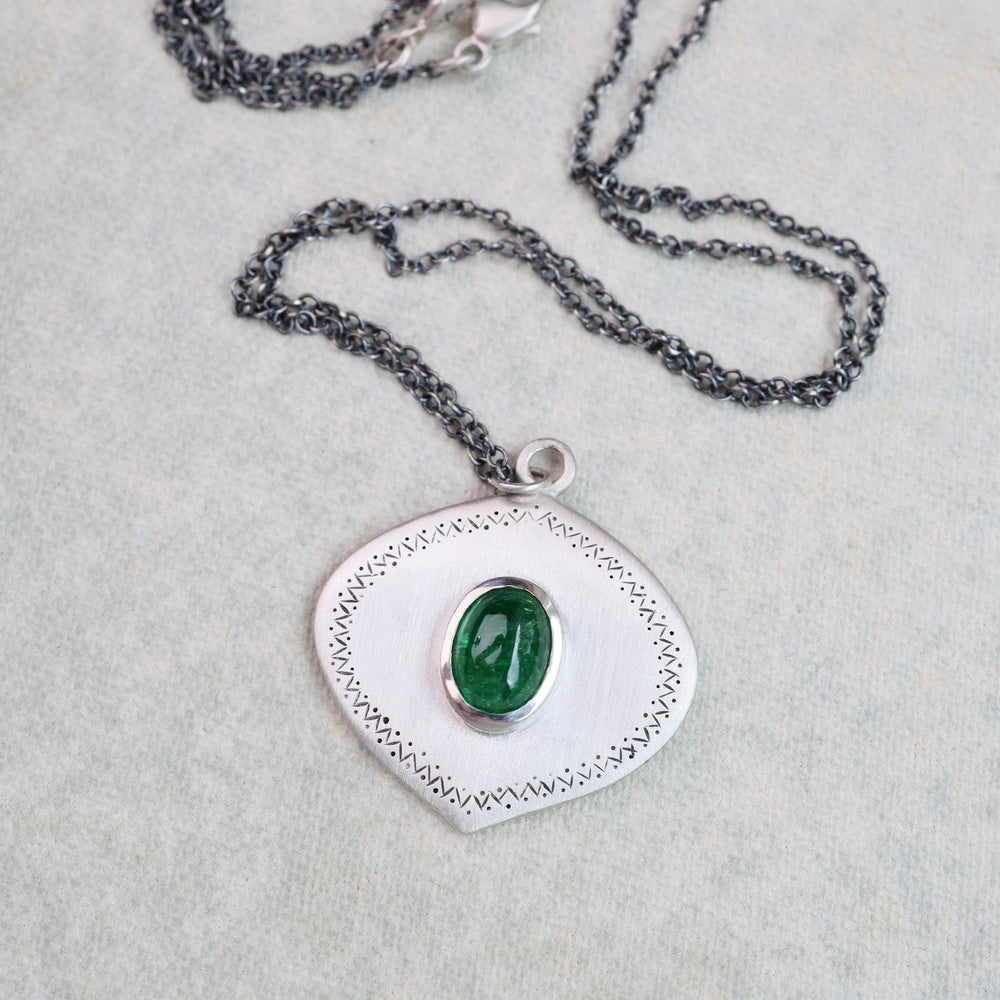 
                  
                    NKL One of a Kind Large Oval Tsavorite Sterling Silver Necklace
                  
                