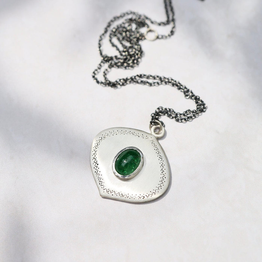 
                  
                    NKL One of a Kind Large Oval Tsavorite Sterling Silver Necklace
                  
                