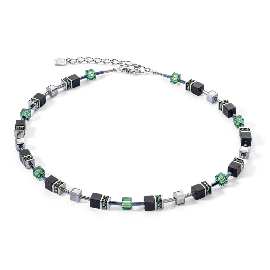 
                      
                        NKL Onyx and Green GeoCube Necklace
                      
                    