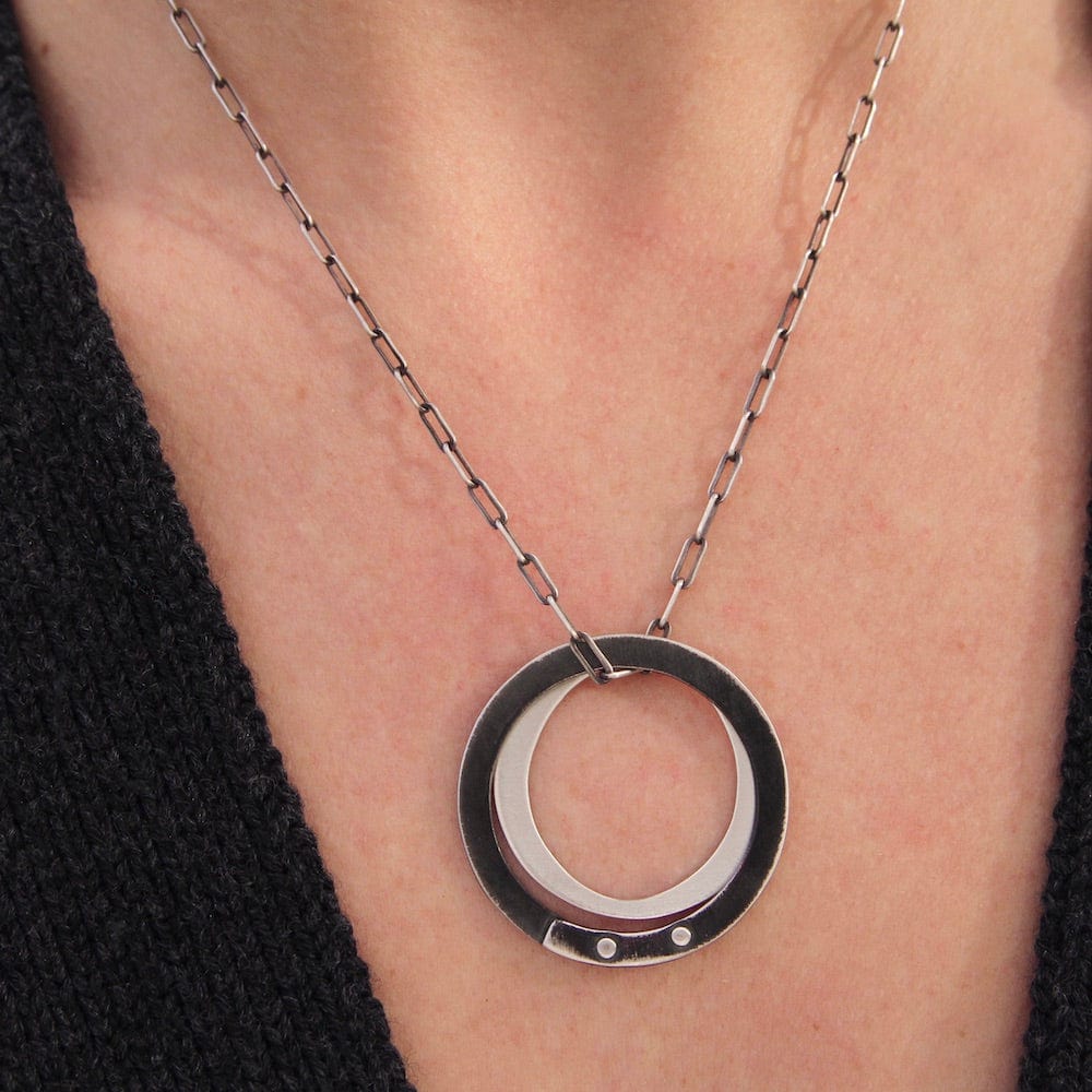 NKL Organic Dual Circles Pendant Necklace