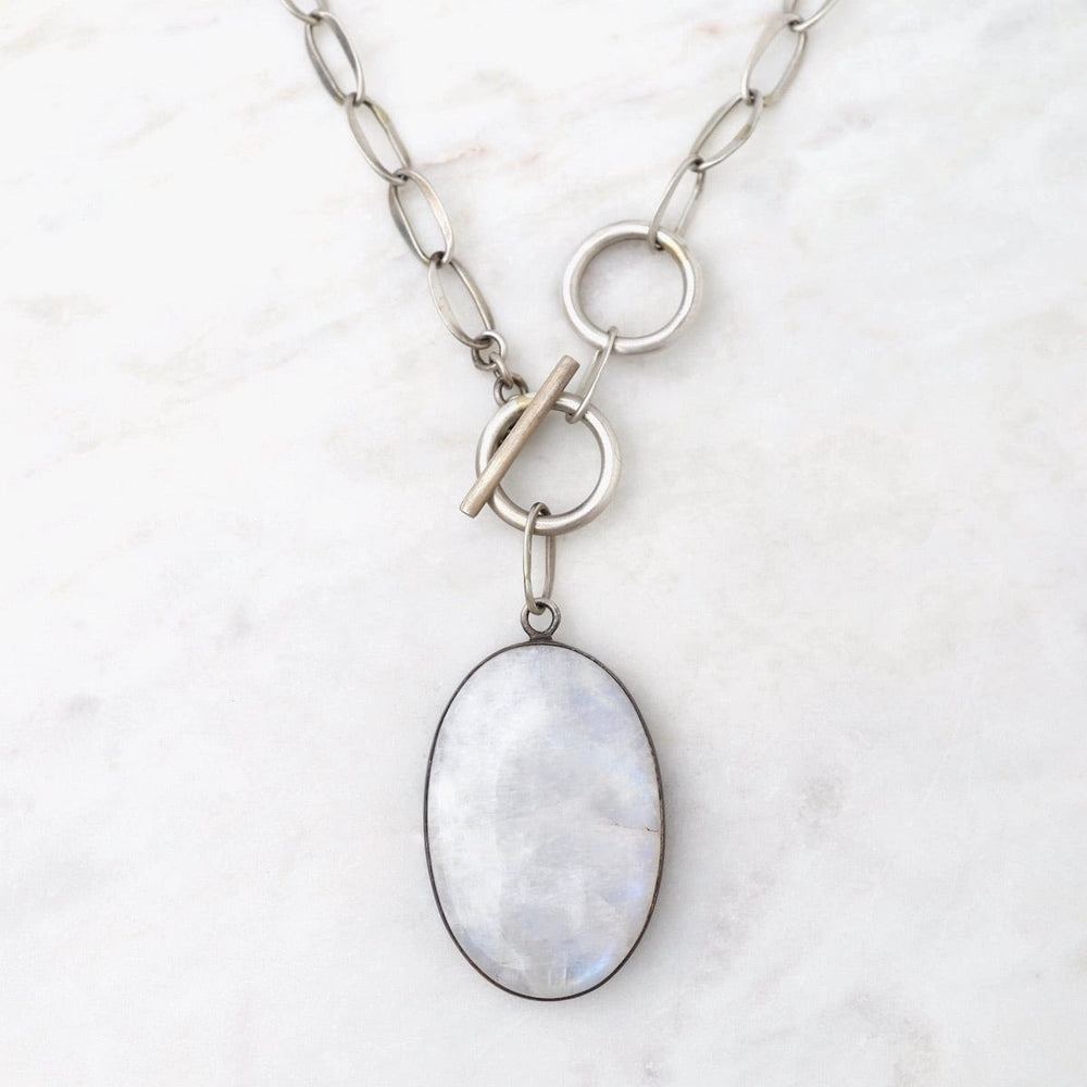 
                      
                        NKL Oval Cabochon Rainbow Moonstone Toggle Necklace
                      
                    