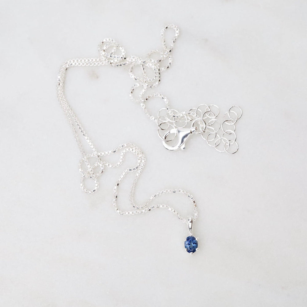 
                  
                    NKL Oval Claw-set Blue Sapphire Necklace - Sterling Silver
                  
                