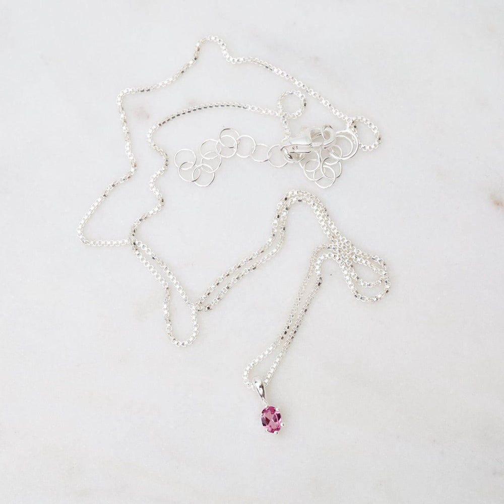 
                      
                        NKL Oval Claw-set Pink Sapphire Necklace - Sterling Silver
                      
                    