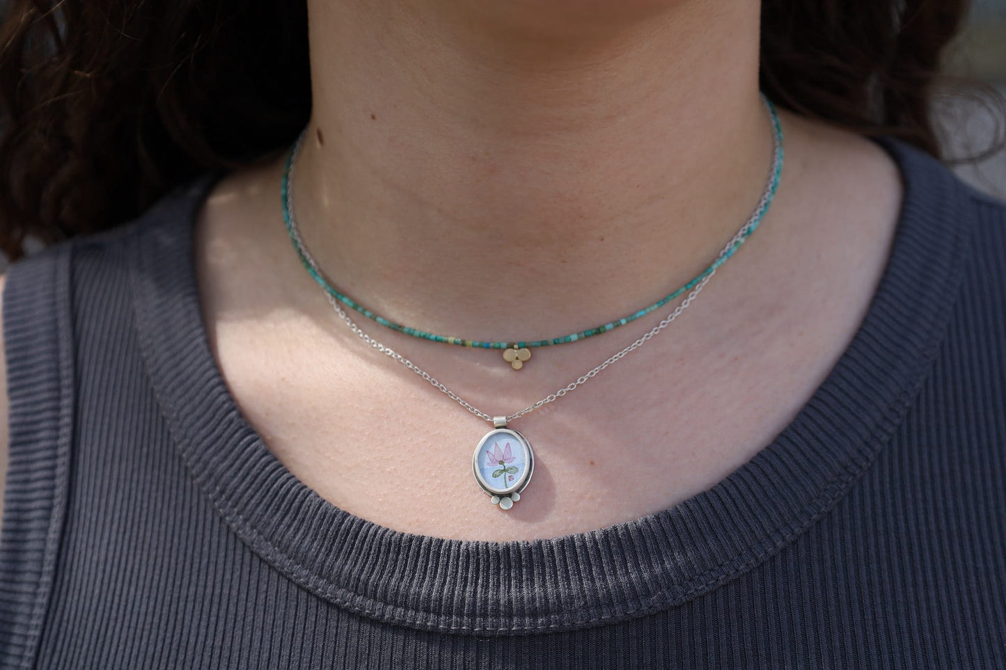 NKL Oval Lotus Necklace