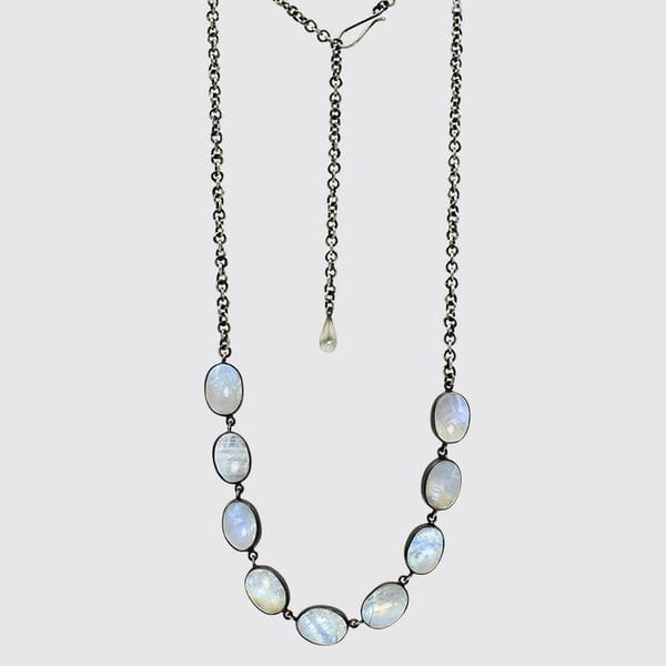 
                      
                        NKL Oval Rainbow Moonstone Cabochon Chain Necklace
                      
                    