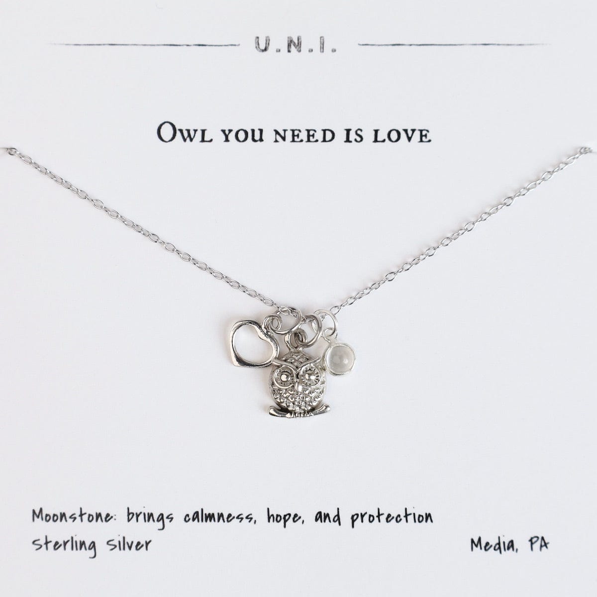 NKL Owl You Need is Love Necklace