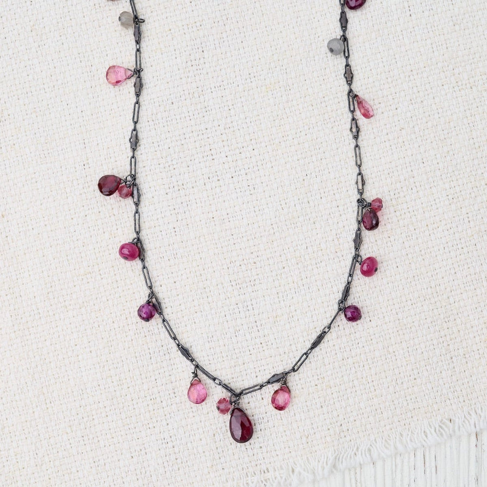 
                      
                        NKL Oxidized Silver Garnet & Tourmaline Rain Drops Nec
                      
                    