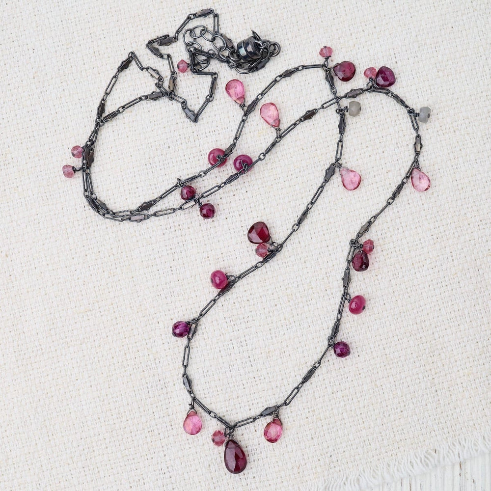 
                      
                        NKL Oxidized Silver Garnet & Tourmaline Rain Drops Nec
                      
                    