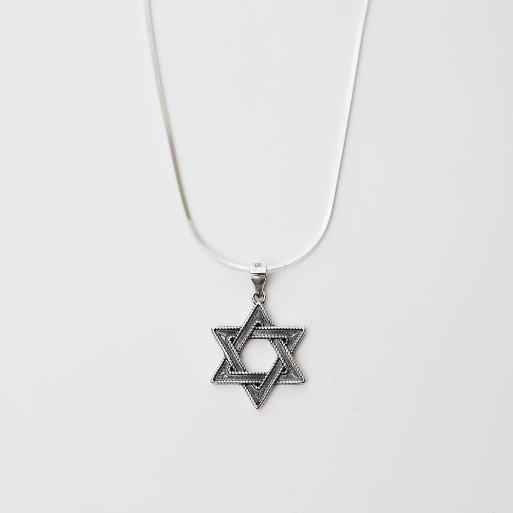 NKL Oxidized Star of David Necklace