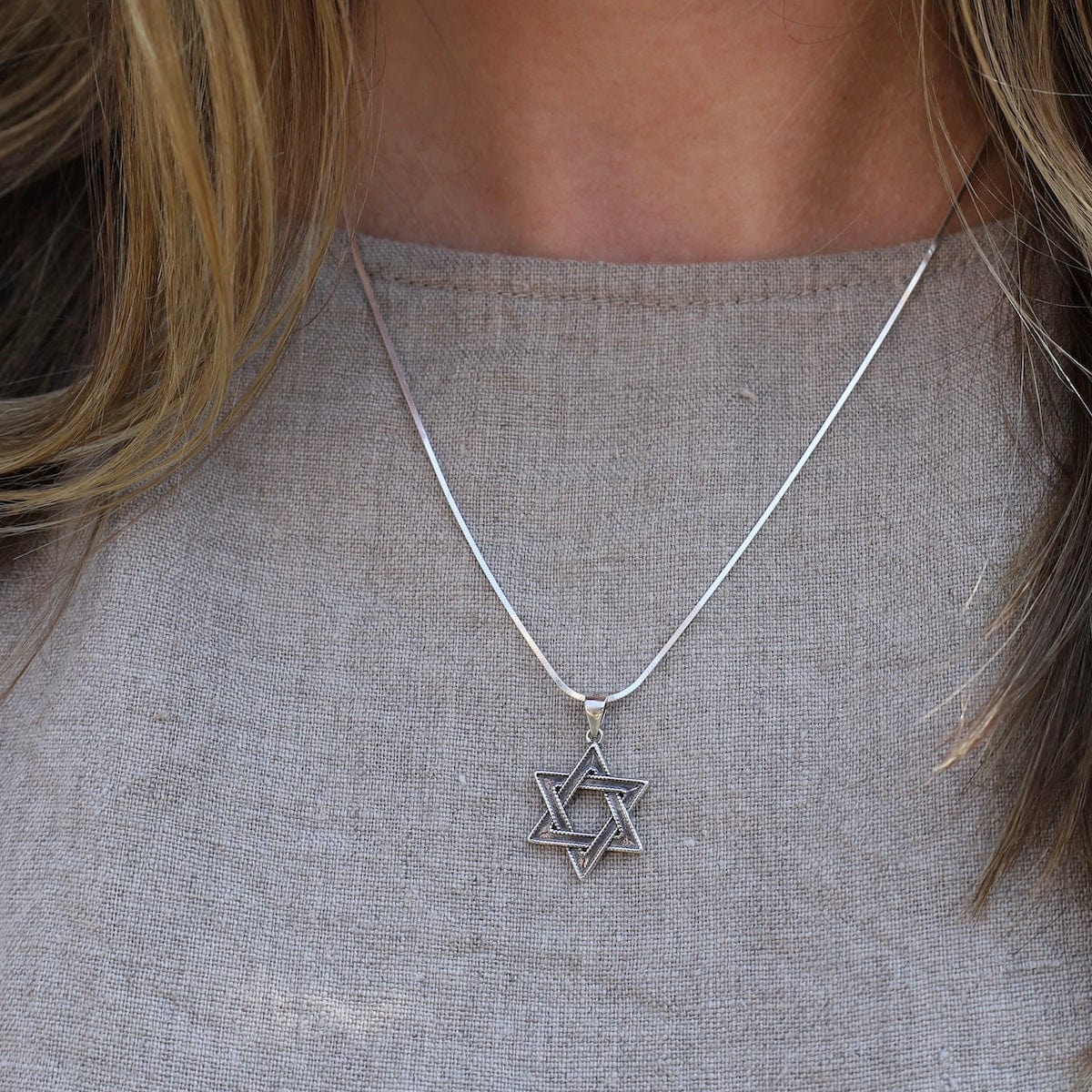 NKL Oxidized Star of David Necklace