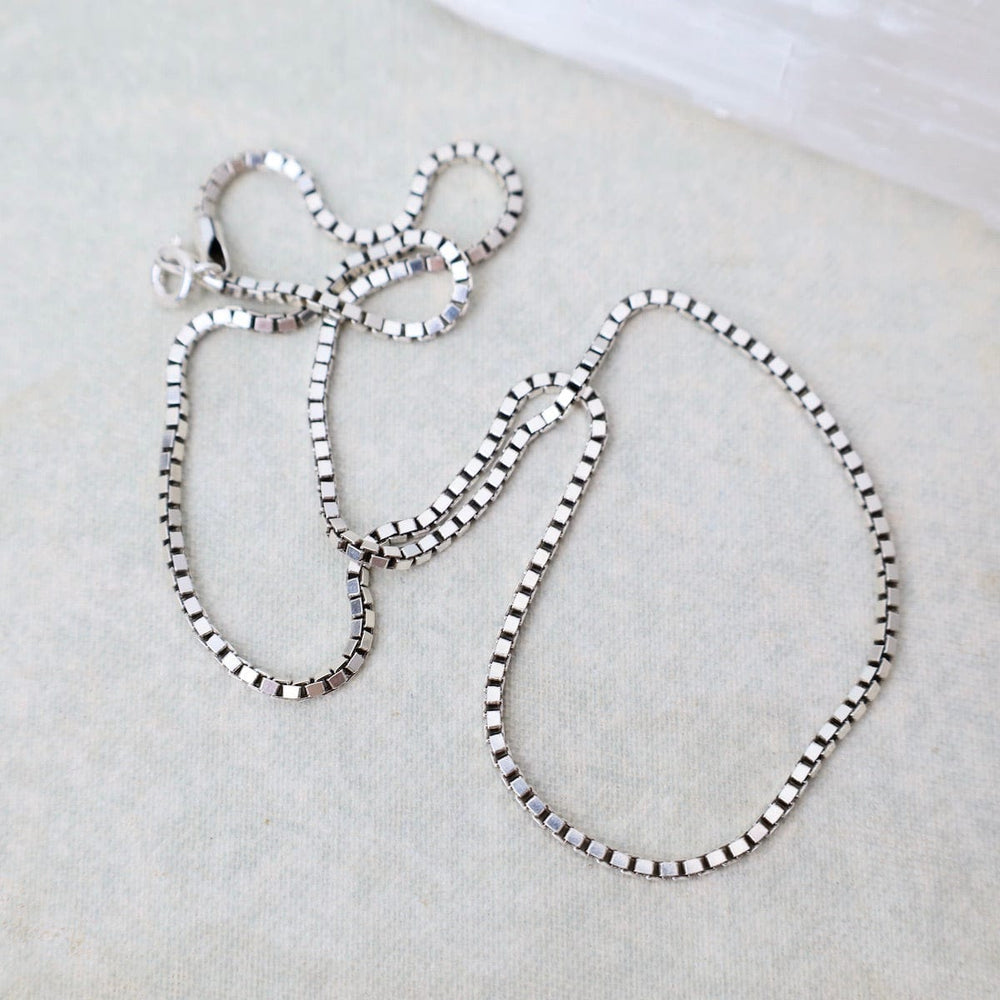 
                  
                    NKL Oxidized Sterling Silver 18" Box Chain
                  
                