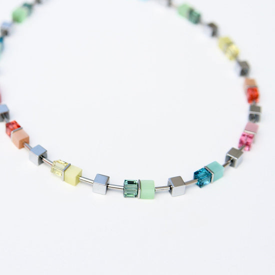 Load image into Gallery viewer, NKL Pastel Cat&amp;#39;s Eye Cube Necklace
