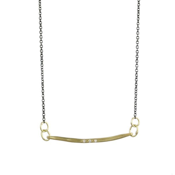 NKL Pave Swing with Oxidized Chain Necklace