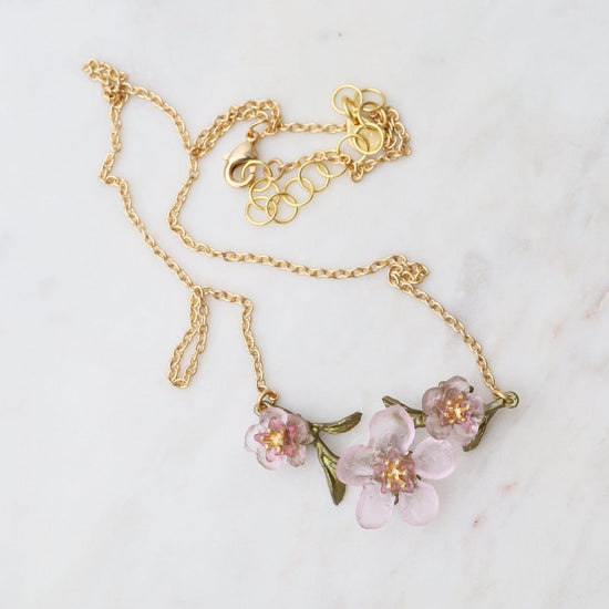 NKL Peach Blossom Bar Pendant Necklace