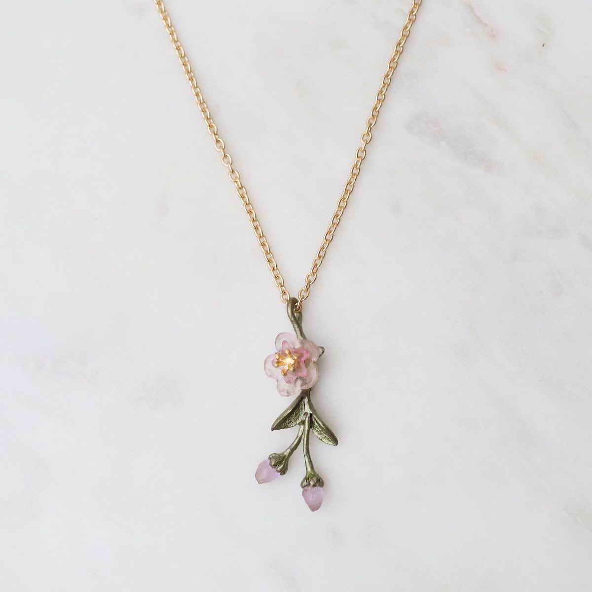NKL Peach Blossom Dainty Pendant Necklace